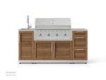 NewAge Outdoor Kitchens Outdoor Grill Island Stainless-Steel Louvered Doors 5-Piece Cabinet Set with Sink, 3 Drawer, Grill Cabinet, Performance Grill and Stainless Steel Countertop-74775-Garage Giant 