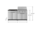 NewAge Outdoor Kitchens Stainless-Steel 4-Piece Cabinet Set with Bar, Grill Cabinet, Performance Grill, and Countertop-71697-Garage Giant 