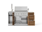 NewAge Outdoor Kitchens Outdoor Grill Island Stainless-Steel Louvered 5-Piece Cabinet Set with Sink, 3 Drawer, Grill Cabinet, Platinum Grill and Stainless Steel Countertop - (Natural Gas) 