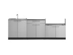 NewAge Outdoor Kitchens Stainless-Steel 3-Piece Cabinet Set with Sink, Bar and Grill Cabinet-67218-Garage Giant 