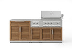 NewAge Outdoor Kitchens Stainless Steel 6-Piece Cabinet Set with Platinum Grill, Dual Side Burner, Bar and Grill Cabinet and Stainless Steel Countertop.-71554-Garage Giant 