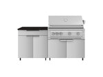 NewAge Outdoor Kitchens Stainless Steel 4-Piece Cabinet Set with Caster and Bar, Grill Cabinet, Performance Grill, and Countertop-72254-Garage Giant 