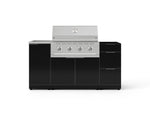 NewAge Outdoor Kitchens Outdoor Grill Island Aluminum 5-Piece Cabinet Set with Sink, 3 Drawer, Grill Cabinet, Performance Grill and Stainless Steel Countertop - (Natural Gas) 