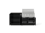 NewAge Outdoor Kitchens Aluminum 4-Piece Cabinet Set with Base, Grill Cabinet, Performance Grill, and Countertop-73448-Garage Giant 