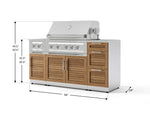 NewAge Outdoor Kitchens Outdoor Grill Island Stainless-Steel Louvered Doors 6-Piece Cabinet Set with 3-Drawer, Grill Cabinet, Platinum Grill, Dual Side Burner and Countertop-74600-Garage Giant 