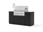 NewAge Outdoor Kitchens Outdoor Grill Island Stainless-Steel 5-Piece Cabinet Set with Sink, 3 Drawer, Grill Cabinet, Platinum Grill and Stainless Steel Countertop - (Natural Gas) | Garage Giant 