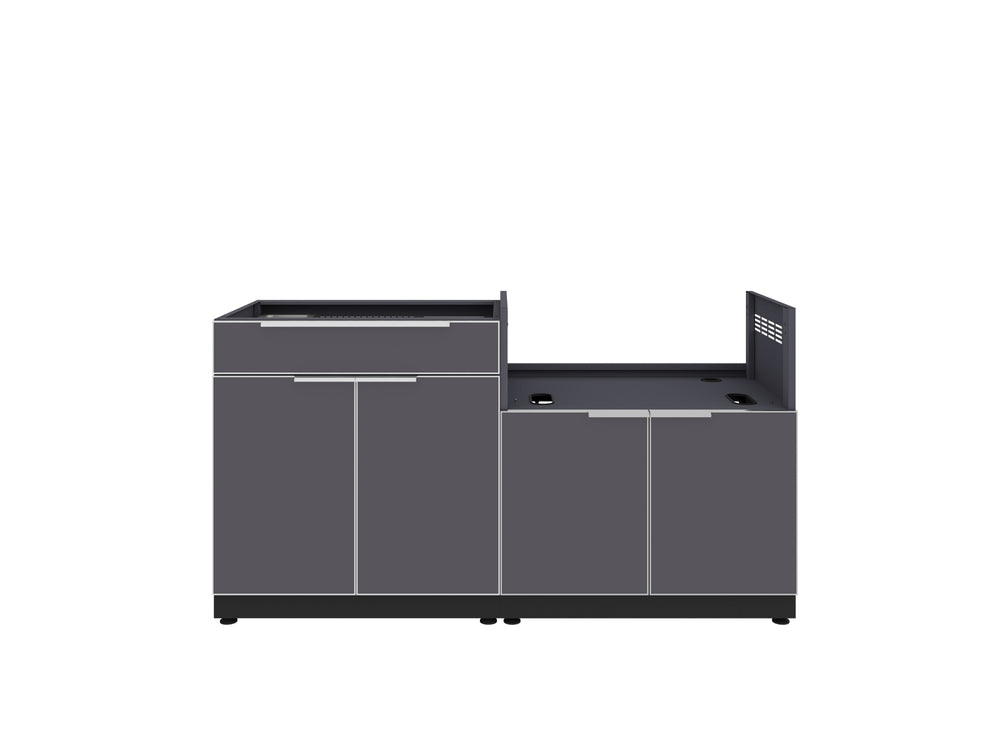 NewAge Outdoor Kitchens Aluminum 2-Piece Cabinet set with Bar and Grill Cabinet-67592-Garage Giant