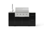 NewAge Outdoor Kitchens Outdoor Grill Island Aluminum 5-Piece Cabinet Set with Sink, 3 Drawer, Grill Cabinet, Performance Grill and Stainless Steel Countertop - (Liquid Propane) 