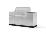 NewAge Outdoor Kitchens Outdoor Grill Island Stainless-Steel 5-Piece Cabinet Set with 1-Door, Grill Cabinet, Side Burner and Performance Grill - (Liquid Propane) | Garage Giant 