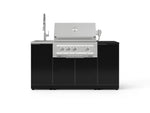 NewAge Outdoor Kitchens Outdoor Grill Island Aluminum 5-Piece Cabinet Set with Sink, 1 Door, Grill Cabinet, Platinum Grill and Stainless Steel Countertop - (Natural Gas) 