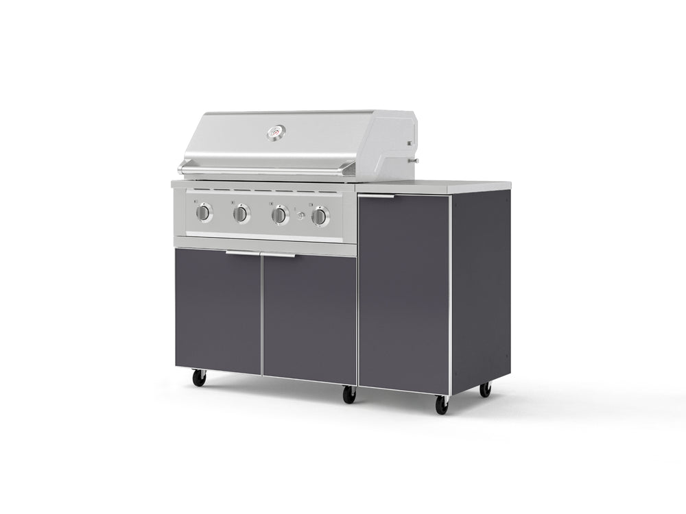 NewAge Outdoor Kitchens Outdoor Grill Island Aluminum 4-Piece Cabinet Set with Casters and 1 Door, Grill Cabinet, Performance Grill, Countertop | 74819