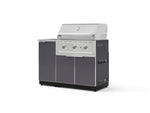 NewAge Outdoor Kitchens Outdoor Grill Island Aluminum 3-Piece Cabinet Set with Sink, Grill Cabinet and Performance Grill-73947-Garage Giant 