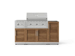NewAge Outdoor Kitchens Outdoor Grill Island Stainless-Steel Louvered Doors 5-Piece Cabinet Set with 1-Door, Grill Cabinet, Side Burner and Performance Grill - (Liquid Propane) 
