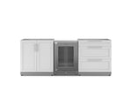 NewAge Outdoor Kitchens Stainless Steel 3-Piece Cabinet Set with 3-Drawer, 2-Door Cabinet and Glass Door Fridge-71539-Garage Giant 