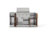 NewAge Outdoor Kitchens Outdoor Grill Island Stainless-Steel Louvered Doors 5-Piece Cabinet Set with Sink, 1 Door, Grill Cabinet, Performance Grill and Stainless Steel Countertop - (Natural Gas) 