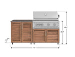NewAge Outdoor Kitchens Stainless Steel 4-Piece Cabinet Set with Caster and 2 Door, Grill Cabinet, Platinum Grill, Countertop-72509-Garage Giant 