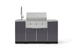 NewAge Outdoor Kitchens Outdoor Grill Island Aluminum 5-Piece Cabinet Set with Sink, 1 Door, Grill Cabinet, Performance Grill and Stainless Steel Countertop-75297-Garage Giant 