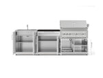 NewAge Outdoor Kitchens Stainless-Steel 5-Piece Cabinet Set with Bar, Sink, Grill Cabinet, Platinum Grill, and Countertop-73407-Garage Giant 