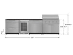 NewAge Outdoor Kitchens Stainless Steel 7-Piece Cabinet Set with 3-Drawer, Bar, Grill Cabinet, Performance Grill, Countertop, and Fridge-71867-Garage Giant 