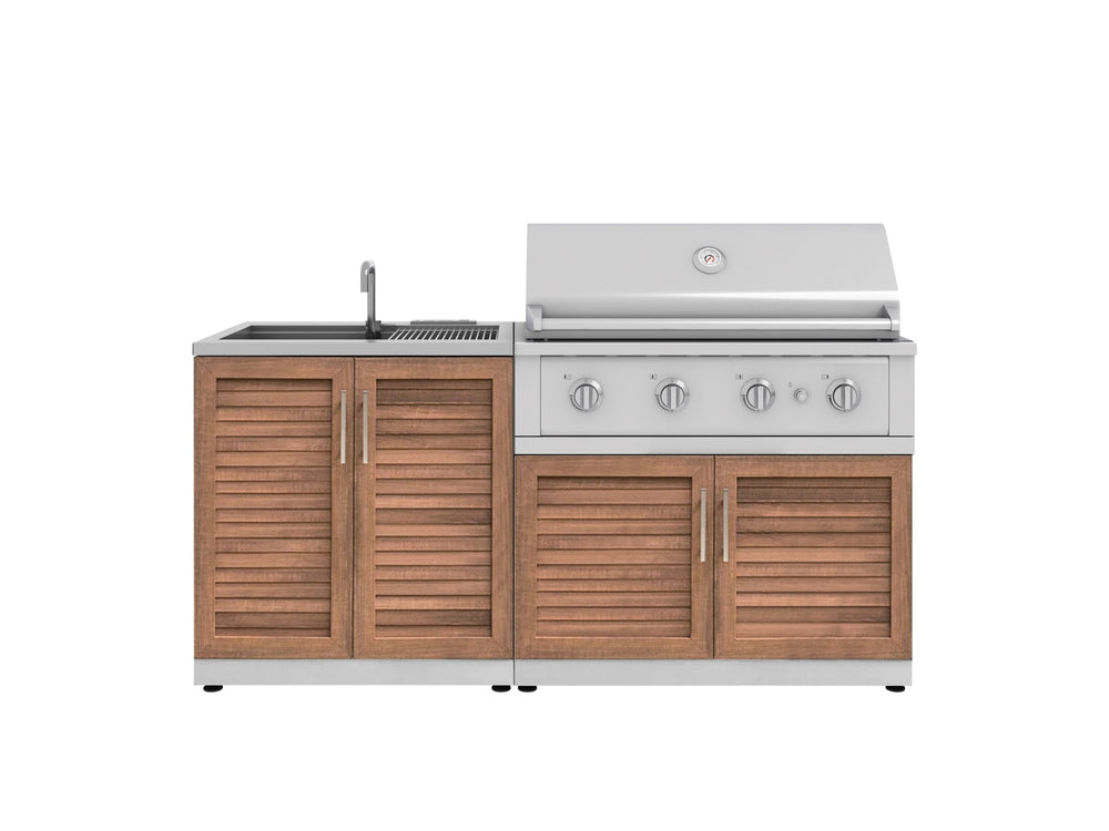 NewAge Outdoor Kitchens Stainless Steel 3-Piece Cabinet Set with Sink Cabinet and Performance Gas Grill-67389-Garage Giant