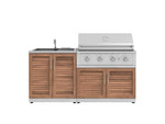NewAge Outdoor Kitchens Stainless Steel 3-Piece Cabinet Set with Sink Cabinet and Performance Gas Grill-67389-Garage Giant 