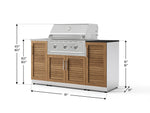 NewAge Outdoor Kitchens Outdoor Grill Island Stainless-Steel Louvered Doors 5-Piece Cabinet Set with Sink, 1 Door, Grill Cabinet, Performance Grill and Stainless Steel Countertop - (Liquid Propane) 