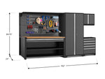 NewAge Garage Cabinets Pro Series 5-Piece Cabinet Set with Tool, Wall Cabinet, Locker, 78 in. Workstation, and Pegboard Accessories Kit-32650-Garage Giant 