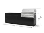 NewAge Outdoor Kitchens Aluminum 5-Piece Cabinet Set With 3 Drawer, Bar, Grill Cabinet, Platinum Grill and Countertop-73311-Garage Giant 
