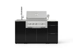 NewAge Outdoor Kitchens Outdoor Grill Island Aluminum 5-Piece Cabinet Set with Sink, 3 Drawer, Grill Cabinet, Platinum Grill and Stainless Steel Countertop - (Liquid Propane) 