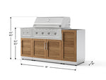 NewAge Outdoor Kitchens Outdoor Grill Island Stainless-Steel Louvered Doors 5-Piece Cabinet Set with 1-Door, Grill Cabinet, Side Burner and Performance Grill - (Natural Gas) 