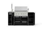 NewAge Outdoor Kitchens Outdoor Grill Island Aluminum 5-Piece Cabinet Set with Sink, 1 Door, Grill Cabinet, Platinum Grill and Stainless Steel Countertop - (Natural Gas) 