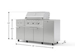 NewAge Outdoor Kitchens Outdoor Grill Island Stainless-Steel 6-Piece Cabinet Set with Casters and 1-Door, Grill Cabinet, Performance Grill, Side Burner, Countertop-74860-Garage Giant 