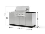 NewAge Outdoor Kitchens Outdoor Grill Island Stainless-Steel 5-Piece Cabinet Set with Sink, 1 Door, Grill Cabinet, Platinum Grill and Stainless Steel Countertop - (Natural Gas) 