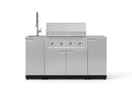 NewAge Outdoor Kitchens Outdoor Grill Island Stainless-Steel 5-Piece Cabinet Set with Sink, 1 Door, Grill Cabinet, Performance Grill and Stainless Steel Countertop-75310-Garage Giant 