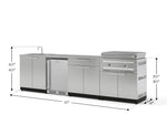 NewAge Outdoor Kitchens Stainless Steel 6-Piece Cabinet Set with Sink, Bar, Grill Cabinet, Platinum Griddle, Countertop and Stainless Steel Door Fridge-75134-Garage Giant 