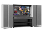 NewAge Garage Cabinets Pro Series 4-Piece Set with 78 in. Workstation, Lockers and Pegboard Accessories Kit-49586-Garage Giant 