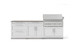 NewAge Outdoor Kitchens Stainless-Steel 5-Piece Cabinet Set with with 3-Drawer, Bar, Grill Cabinet, Platinum Grill and Countertop-73371-Garage Giant 