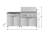 NewAge Outdoor Kitchens Stainless Steel 4-Piece Cabinet Set with Caster and Bar, Grill Cabinet, Performance Grill, and Countertop-72290-Garage Giant 