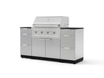 NewAge Outdoor Kitchens Outdoor Grill Island Stainless-Steel 6-Piece Cabinet Set with 3 Drawers, Grill Cabinet, Performance Grill and Dekton in Sirius Countertops - (Liquid Propane) | Garage Giant 