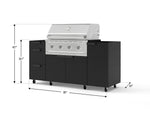 NewAge Outdoor Kitchens Outdoor Grill Island Stainless-Steel 5-Piece Cabinet Set with Casters 1 Door, 3 Drawer, Grill Cabinet and Performance Grill - (Liquid Propane) 