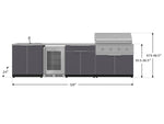 NewAge Outdoor Kitchens Aluminum 6-Piece Cabinet Set with Sink, Bar, Grill Cabinet, Performance Grill, Countertop and Fridge-66330-Garage Giant 
