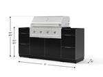 NewAge Outdoor Kitchens Outdoor Grill Island Aluminum 6-Piece Cabinet Set with 3 Drawers, Grill Cabinet, Performance Grill and Countertops - (Liquid Propane) 