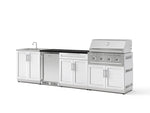 NewAge Outdoor Kitchens Stainless Steel 6-Piece Cabinet Set with Sink, Bar, Grill Cabinet, Performance Grill, Countertop and Stainless Steel Door Fridge-73762-Garage Giant 