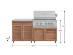 NewAge Outdoor Kitchens Stainless Steel 4-Piece Cabinet Set with Caster and Bar, Grill Cabinet, Performance Grill, and Countertop-72436-Garage Giant 