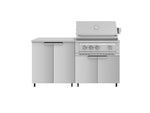 NewAge Outdoor Kitchens Stainless Steel 4-Piece Cabinet Set with Caster and 2 Door, Grill Cabinet, Platinum Grill, Countertop-72531-Garage Giant 