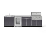 NewAge Outdoor Kitchens Aluminum 6-Piece Cabinet Set with Sink, Bar, Grill Cabinet, Performance Grill, Countertop and Fridge-66325-Garage Giant 
