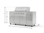 NewAge Outdoor Kitchens Outdoor Grill Island Stainless-Steel 6-Piece Cabinet Set with Casters and 3-Drawer, Grill Cabinet, Performance Grill, Side Burner, Countertop-74879-Garage Giant 