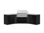 NewAge Outdoor Kitchens Aluminum 7-Piece Cabinet Set with 2 Door, Bar, Corner, Grill Cabinet, Platinum Grill, and Countertops | 67672 