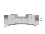 NewAge Outdoor Kitchens Stainless Steel 5-Piece Cabinet Set with 2-Door, Bar, Grill and Corner Cabinets-67673-Garage Giant 