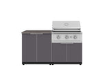 NewAge Outdoor Kitchens Aluminum 4-Piece Cabinet Set with 2 Door, Grill Cabinet, Performance Grill, and Countertop-71790-Garage Giant 